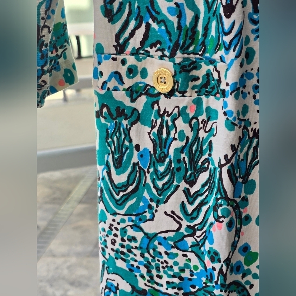 Lilly Pulitzer Corine Dress Sea Oat Escapades in the Everglades Big Cats XXS - Picture 4 of 7